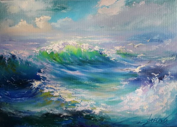 Волна картина маслом