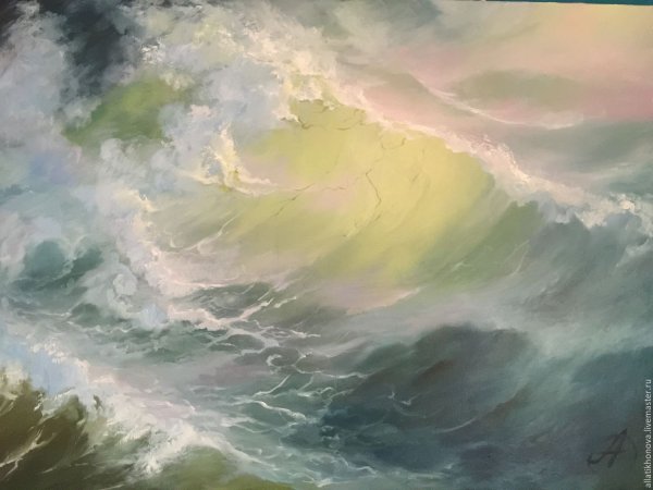 Море арт маслом