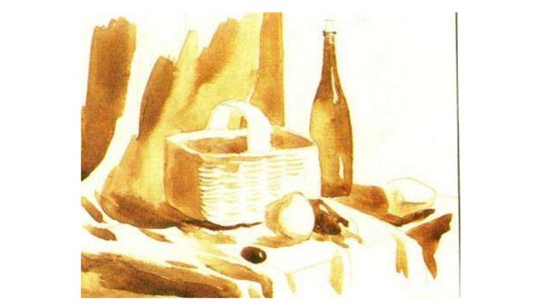 Нарисовать чашку с блюдцем гуашью