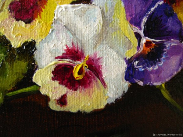 Анютины глазки картины маслом