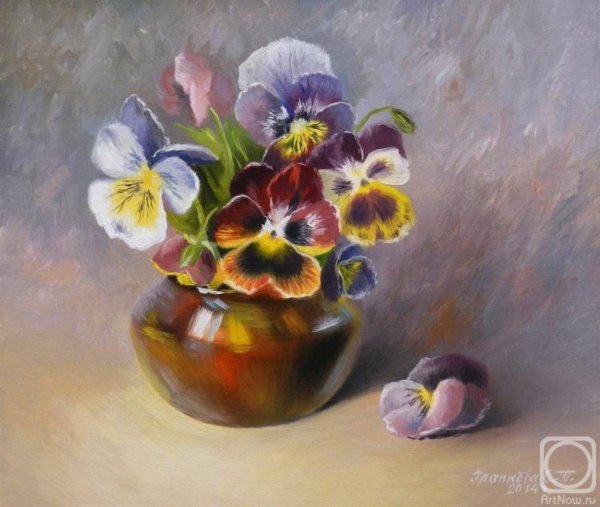 Фиалки Виола Анютины глазки картины живопись