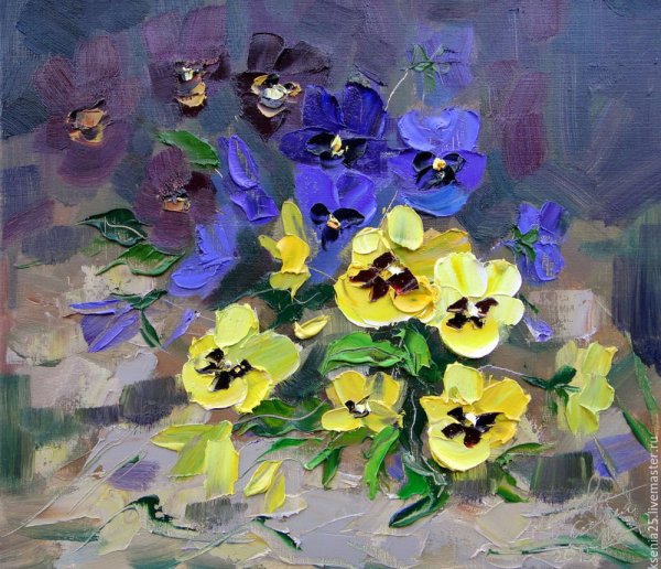 Анютины глазки мастихином масло