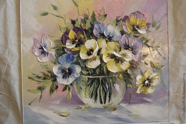 Анютины глазки мастихином