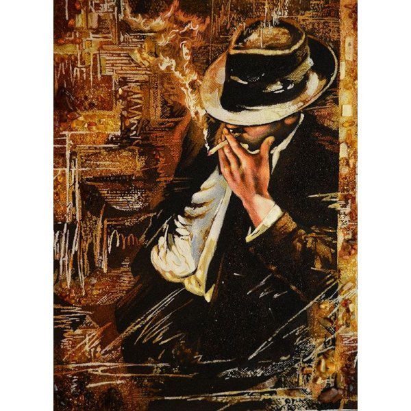 Мужчина в шляпе с сигарой