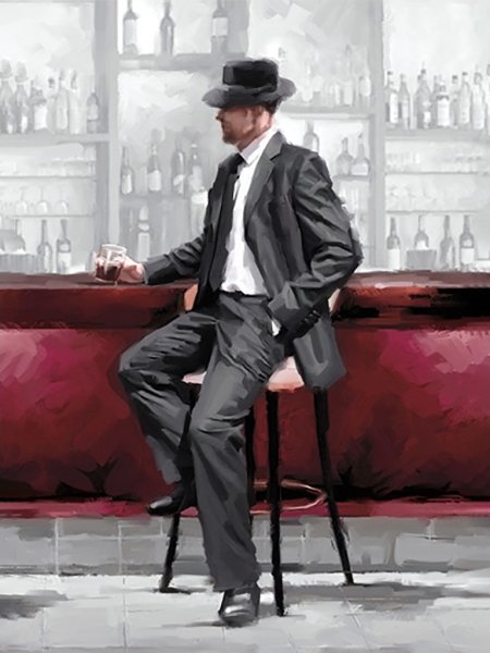 Мужчина в шляпе сидит