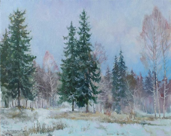 Этюды маслом зима