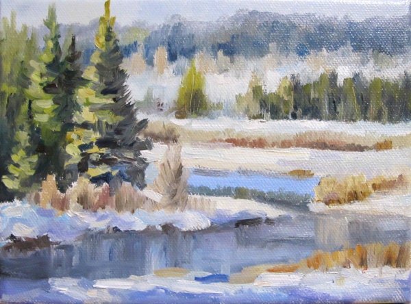 Зимние этюды маслом