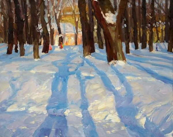 Зимний пейзаж Академическая живопись