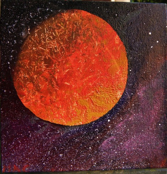 Марс Планета акварель