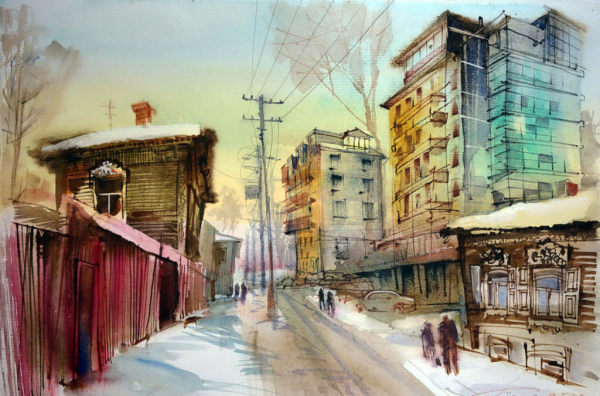 Иркутские зарисовки - художник Олег Беседин