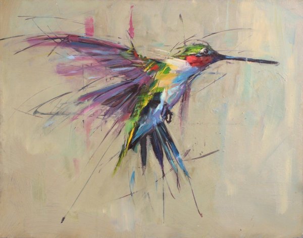 Рубинообразованный Колибри живопись