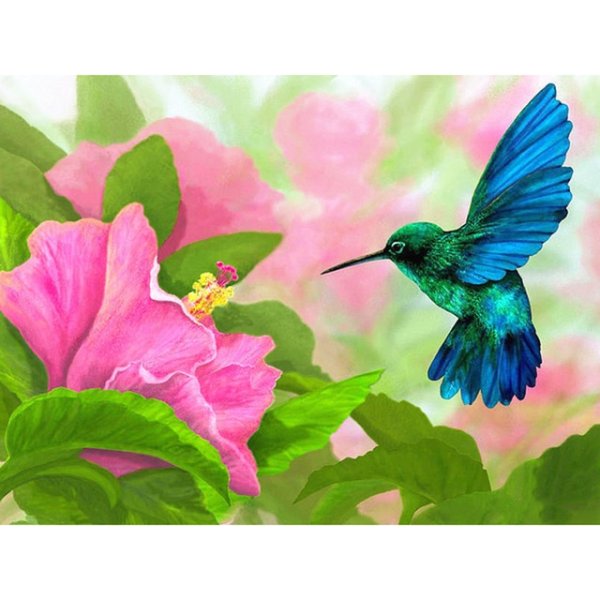 Колибри акриловыми красками на холсте