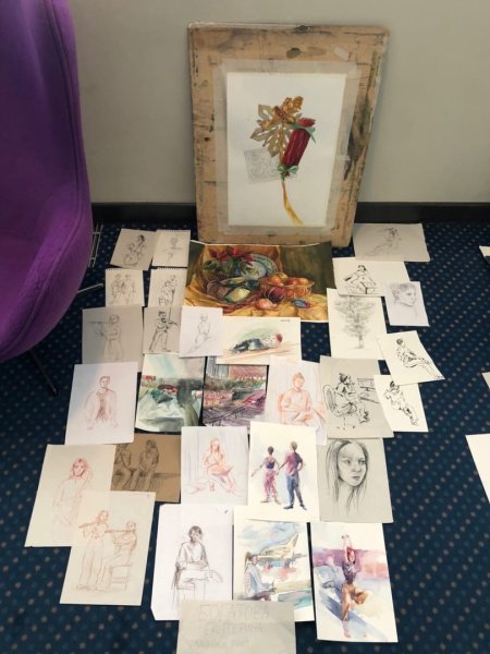 Работы ребят многослойная акварель Сириус