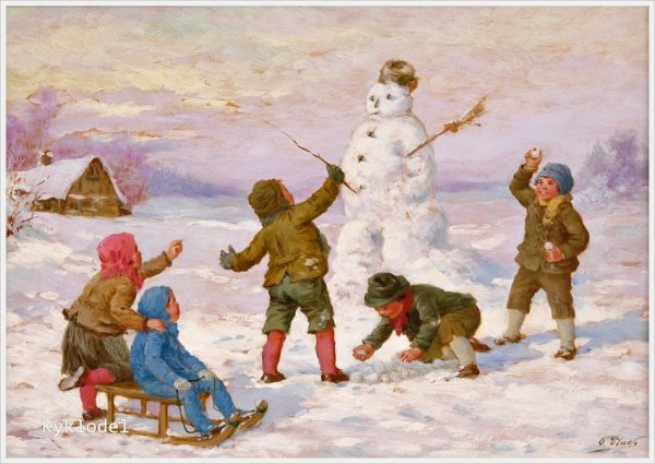 Снеговик картины художников