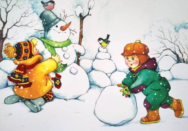 Лепка снеговика