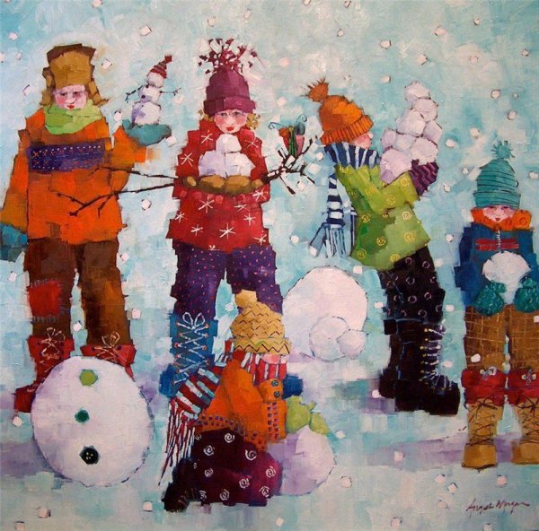 Композиция "зимние развлечения"