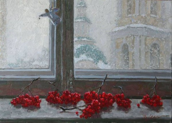 Владимир Муллин художник рябина на окне