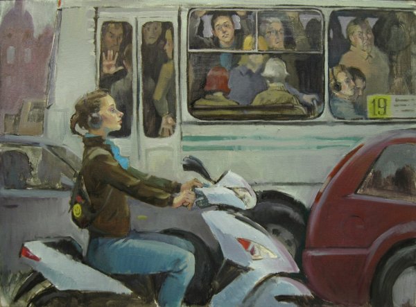 Люди в автобусе композиция