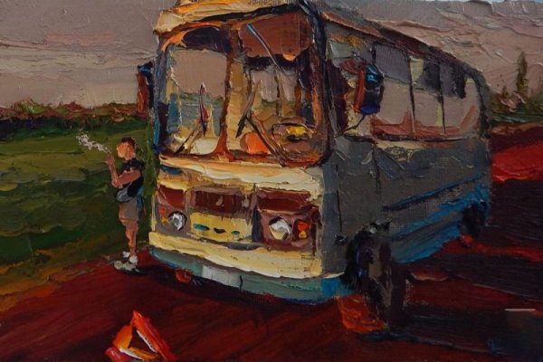Автобус картина маслом