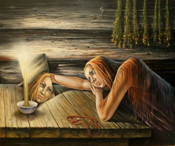 Девушка в бане картина
