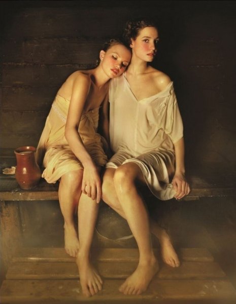 Алексей и Сергей Ткачевы. В бане, 1974