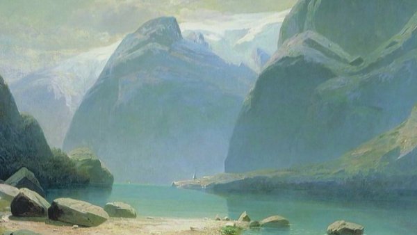 Саврасов горное озеро в Швейцарии