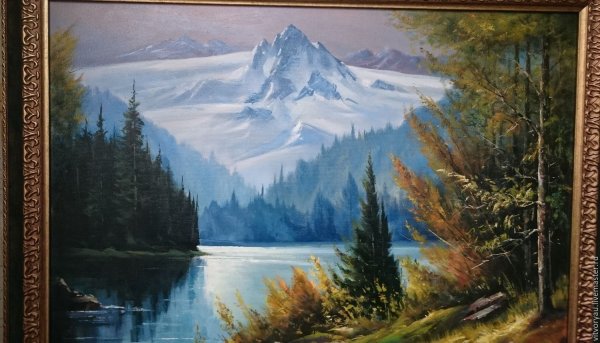 Пейзаж маслом на холсте горы