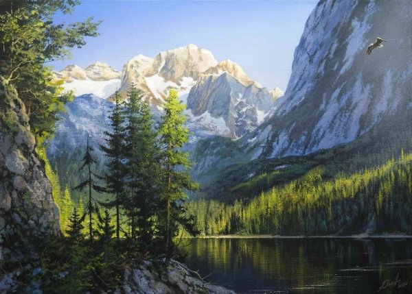 Горы живопись акрилом художник Виктор Юшкевич