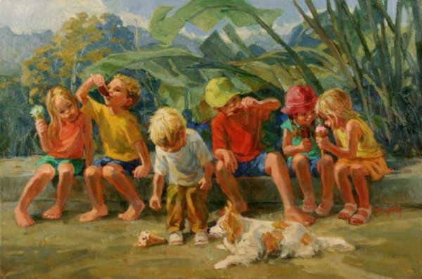 Играющие дети в живописи