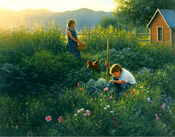 Картины Роберта Дункана деревня лето