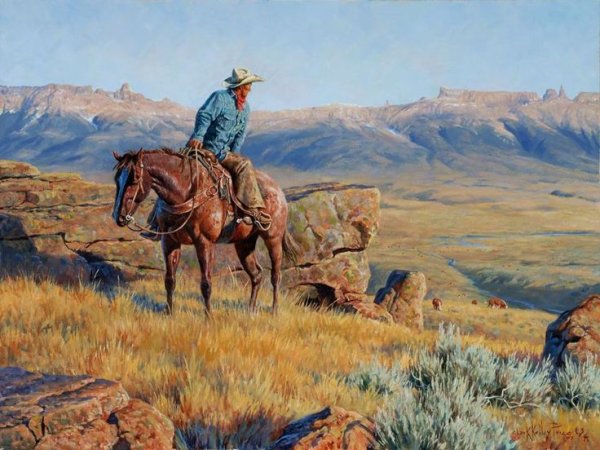 Художник Clark Kelley дикий Запад