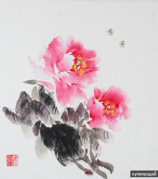Китайская живопись се-и пионы
