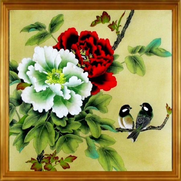 Пион китайская живопись Сеи