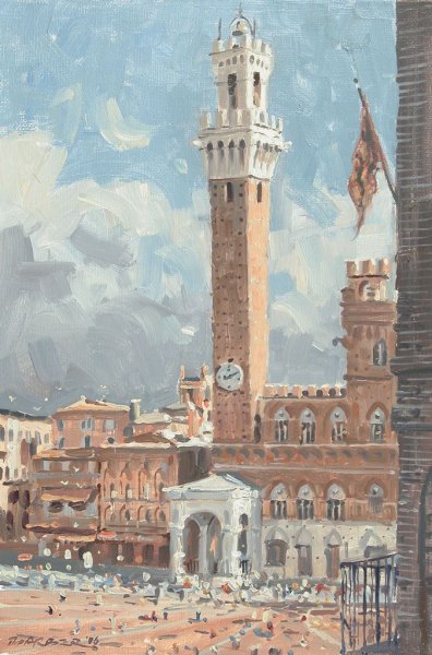 Площадь в Сиене картина