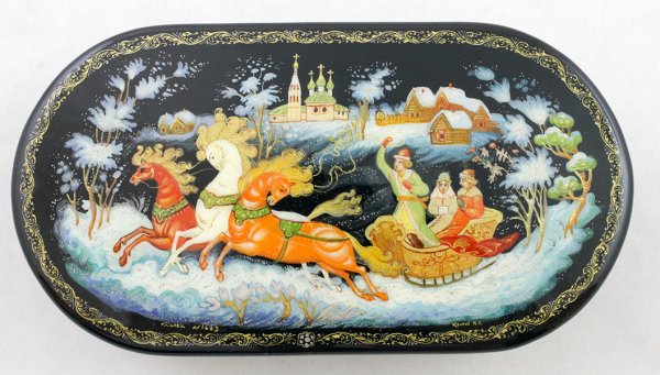 Шкатулка Палех. Тройка e170065