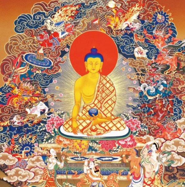 Буддийская живопись Будды Шакьямуни