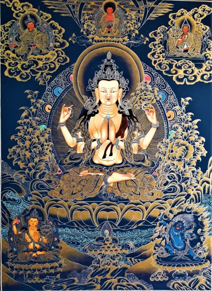 Будда тибетская тханка