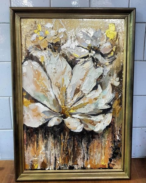 Интерьерные картины акрилом с поталью