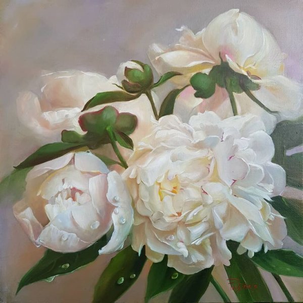 Белые цветы живопись
