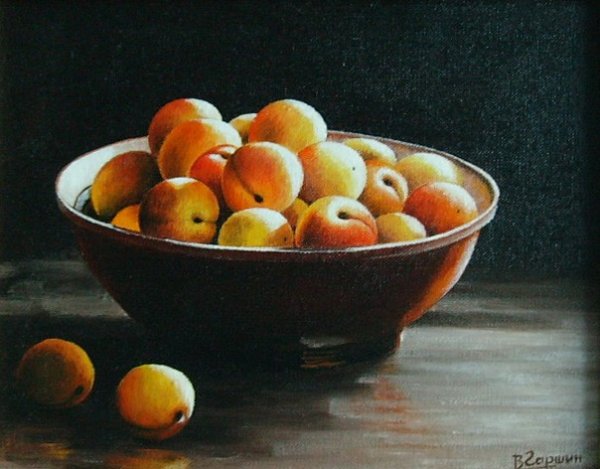 Персики живопись