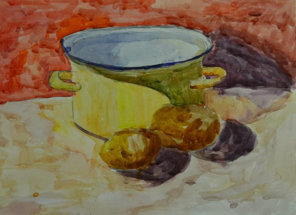 Кастрюля акварелью