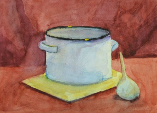 Кастрюля акварелью