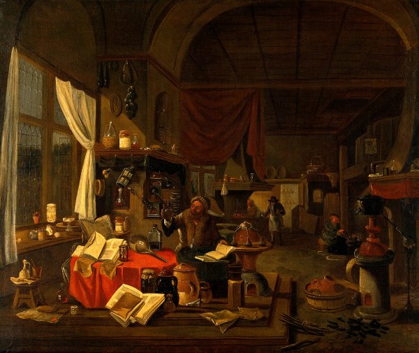 Алхимическая лаборатория 15 века