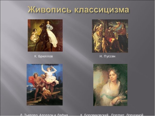 Представители классицизма в живописи 19 века в России