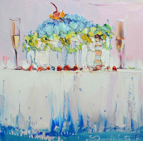 С днём рождения картина маслом