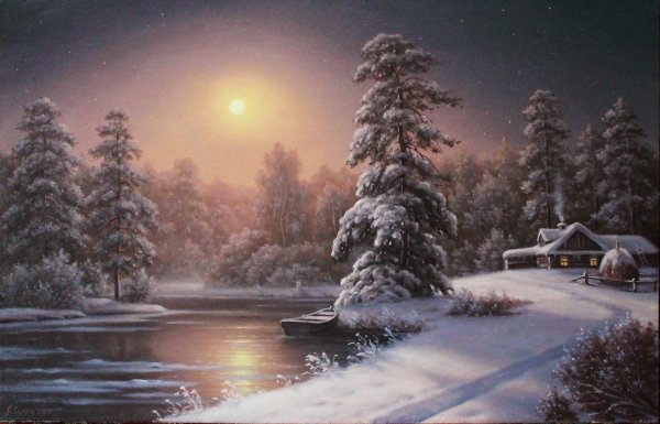 Зимняя ночь в живописи