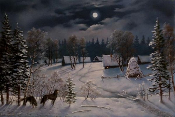 Художник Дмитрий Анчуков зима