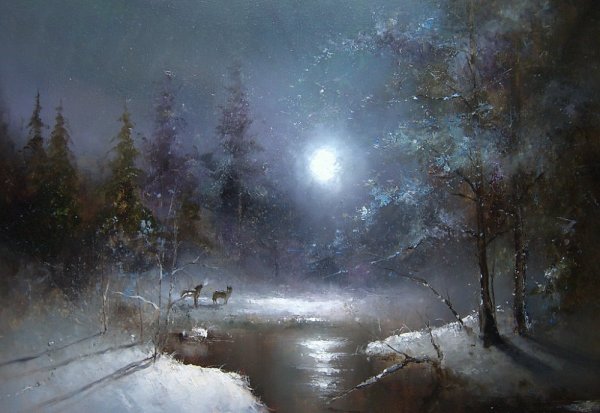 Художник Игорь Медведев зимний пейзаж