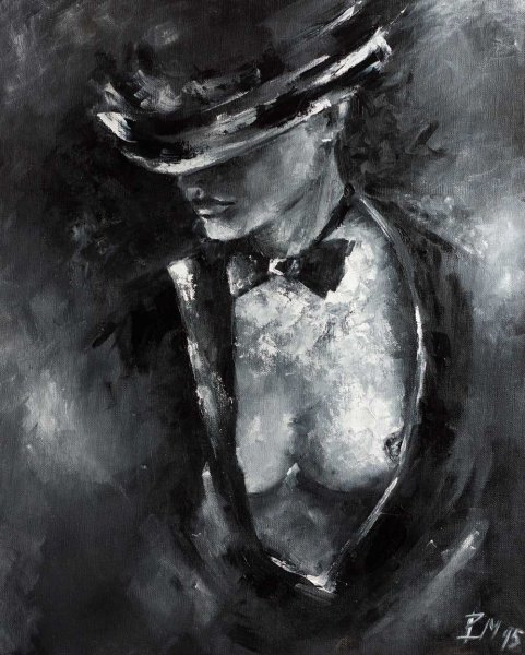 Черно белые картины маслом