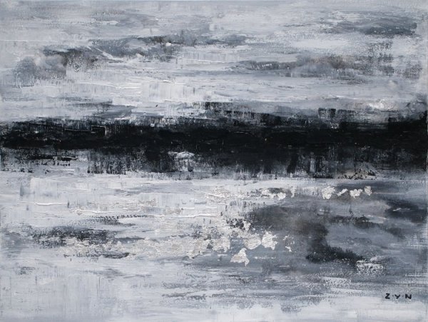 Абстрактная живопись в серых тонах